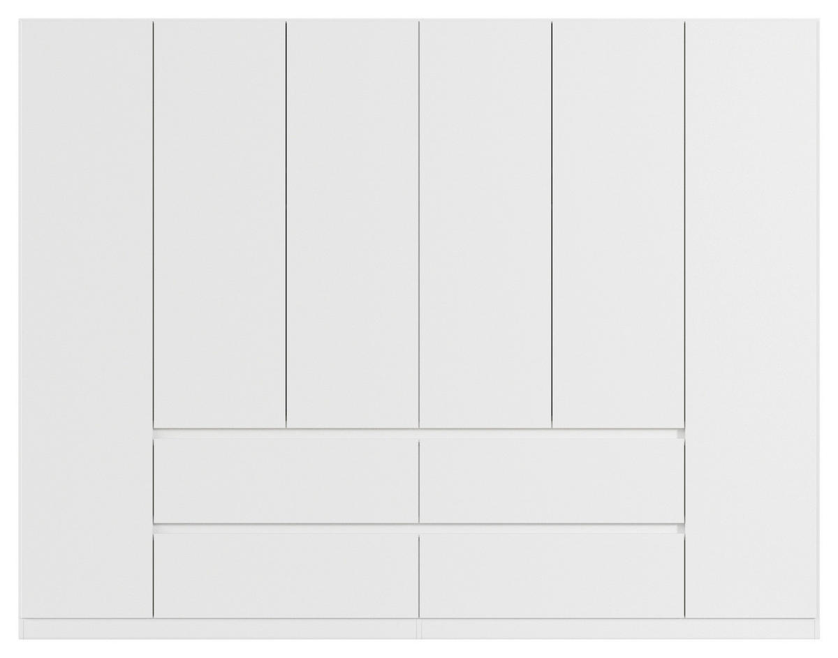 DREHTÜRENSCHRANK 6-türig Weiß  - Weiß, Basics, Holzwerkstoff (271/210cm) - Rauch Möbel