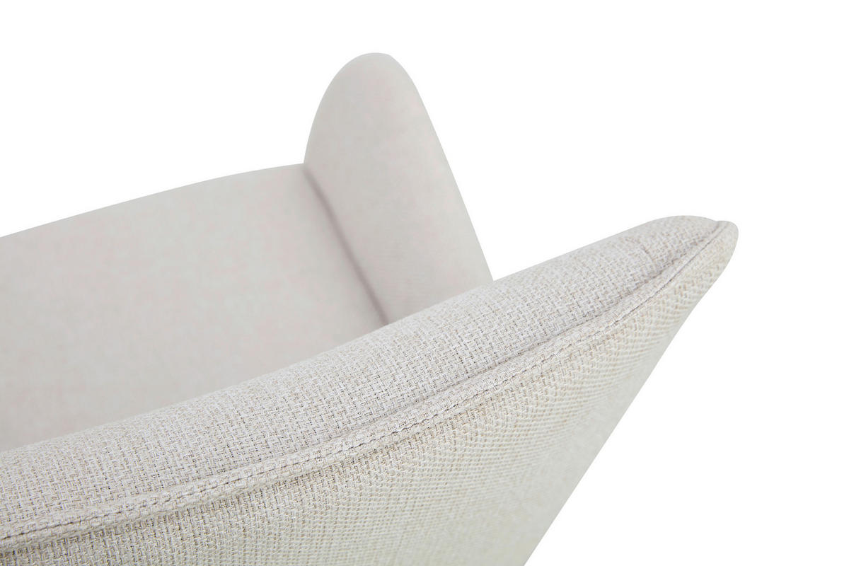 STUHL-SET 2 Stück  in Webstoff  - Creme/Schwarz, MODERN, Textil/Metall (56/91/63cm) - MID.YOU