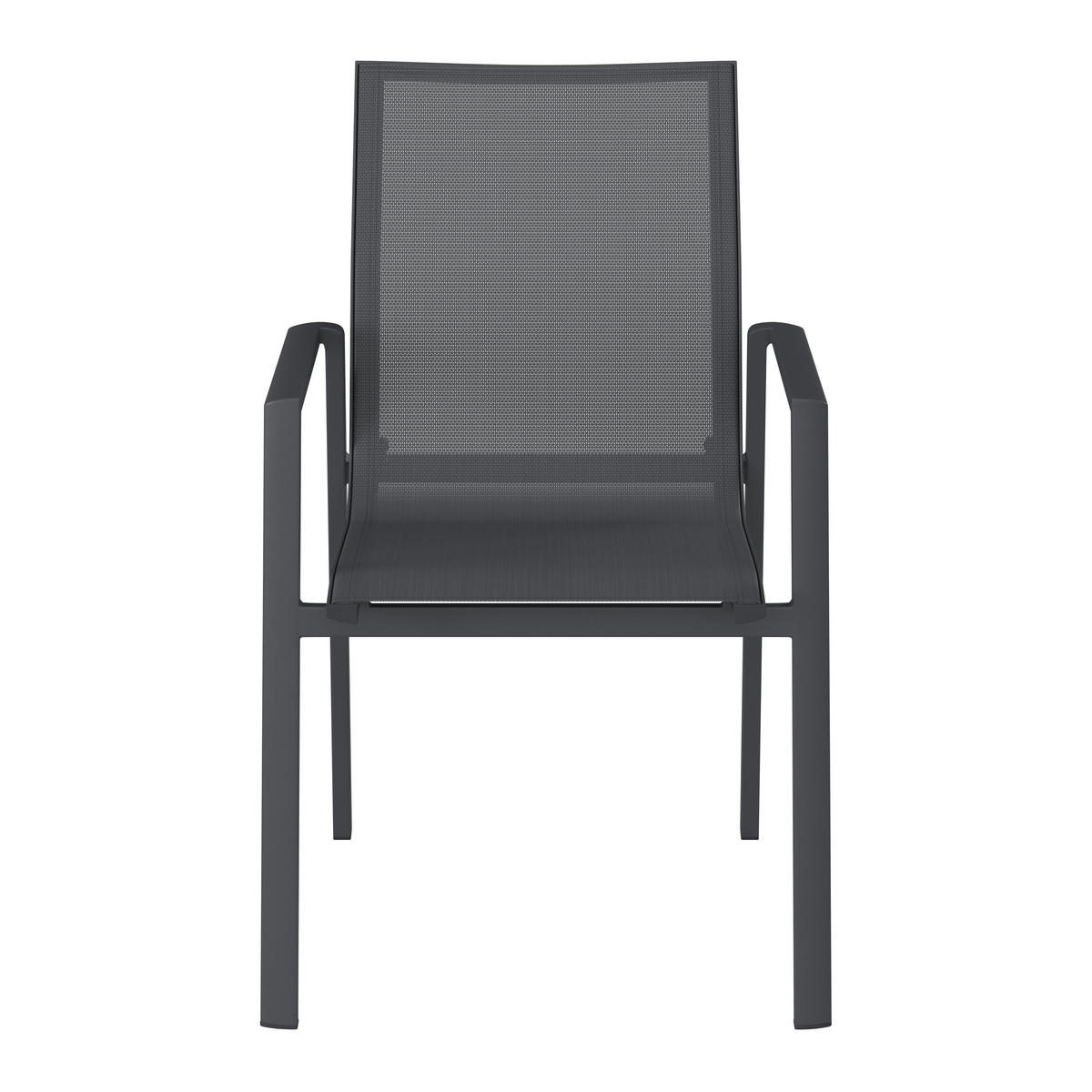 STAPELSESSEL Aluminium Dunkelgrau  - Dunkelgrau, MODERN, Textil/Metall (56.6/88.5/61.5cm) - Ambia Garden