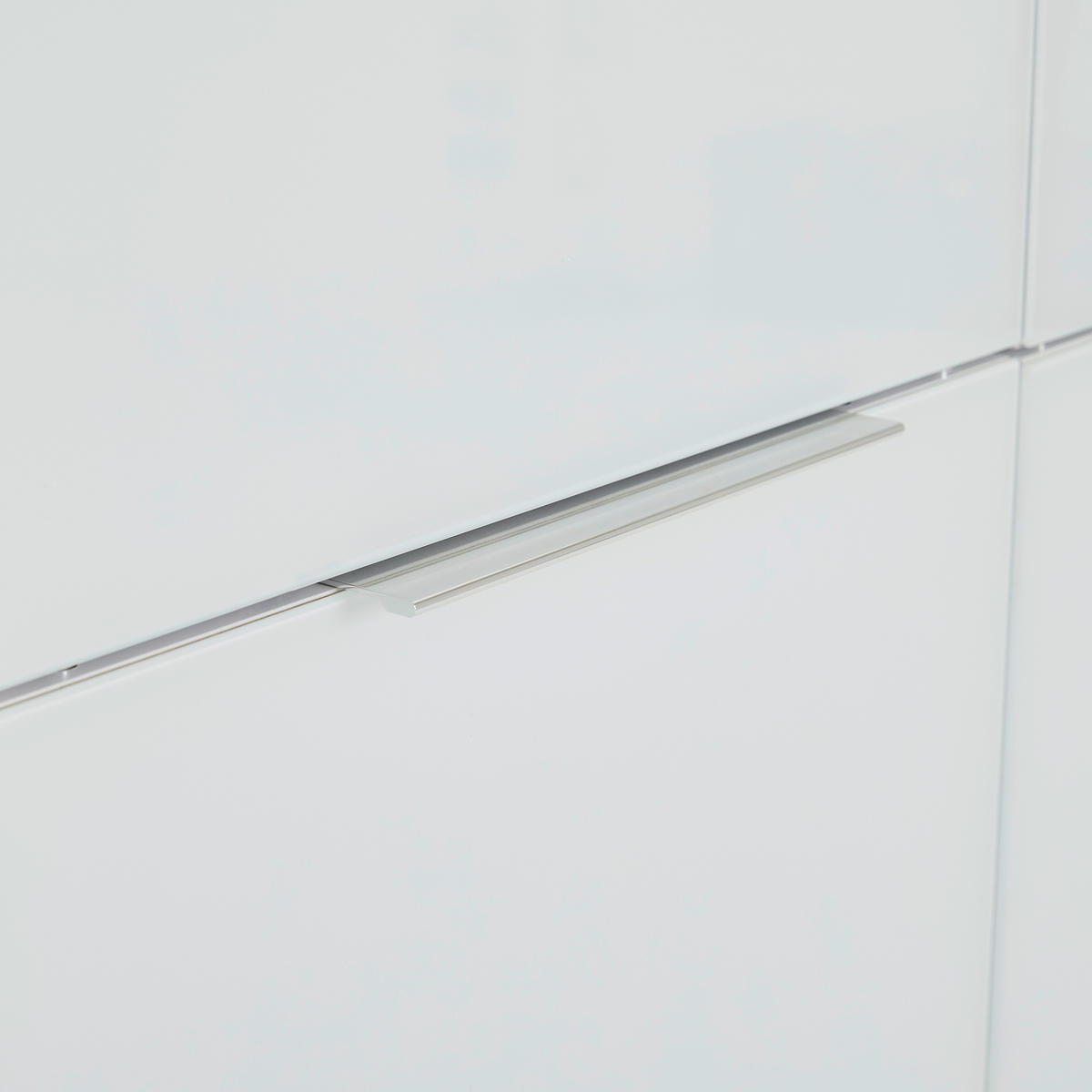 MEHRZWECKSCHRANK 91/196/40,5 cm  in Weiß  - Weiß Hochglanz/Alufarben, Design, Glas/Holzwerkstoff (91/196/40,5cm) - Voleo
