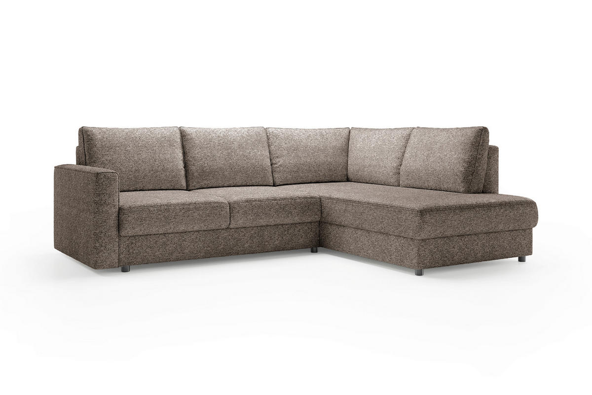 ECKSOFA DELANTO CLOSED Bronzefarben Chenille Bettkasten  - Bronzefarben, MODERN, Holz/Kunststoff (280/89cm) - Livetastic