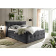 BOXSPRINGBETT 180/200 cm,  in Anthrazit, Matratze, Bettkasten, Topper, H3 = fest, H4 = sehr fest, Wendematratze mit unterschiedlichen Härtegraden  - Anthrazit/Schwarz, KONVENTIONELL, Kunststoff/Textil (180/200cm) - Esposa