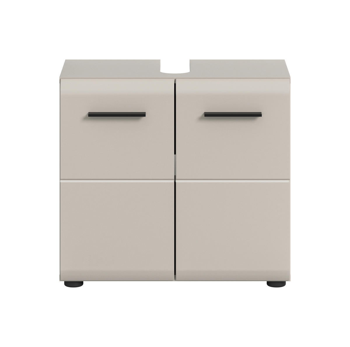 WASCHBECKENUNTERSCHRANK 60/54/30 cm  - Kaschmir/Schwarz, Trend, Holzwerkstoff/Kunststoff (60/54/30cm) - MID.YOU