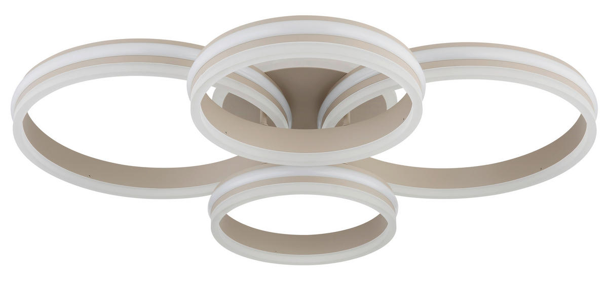 LED-DECKENLEUCHTE Rubio 84,5/68/14 cm  - Sandfarben/Opal, Design, Kunststoff/Metall (84,5/68/14cm) - Globo