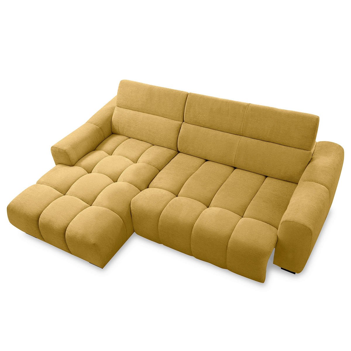 ECKSOFA  Webstoff Senfgelb  - Senfgelb/Schwarz, Design, Kunststoff/Textil (177/274cm) - Livetastic