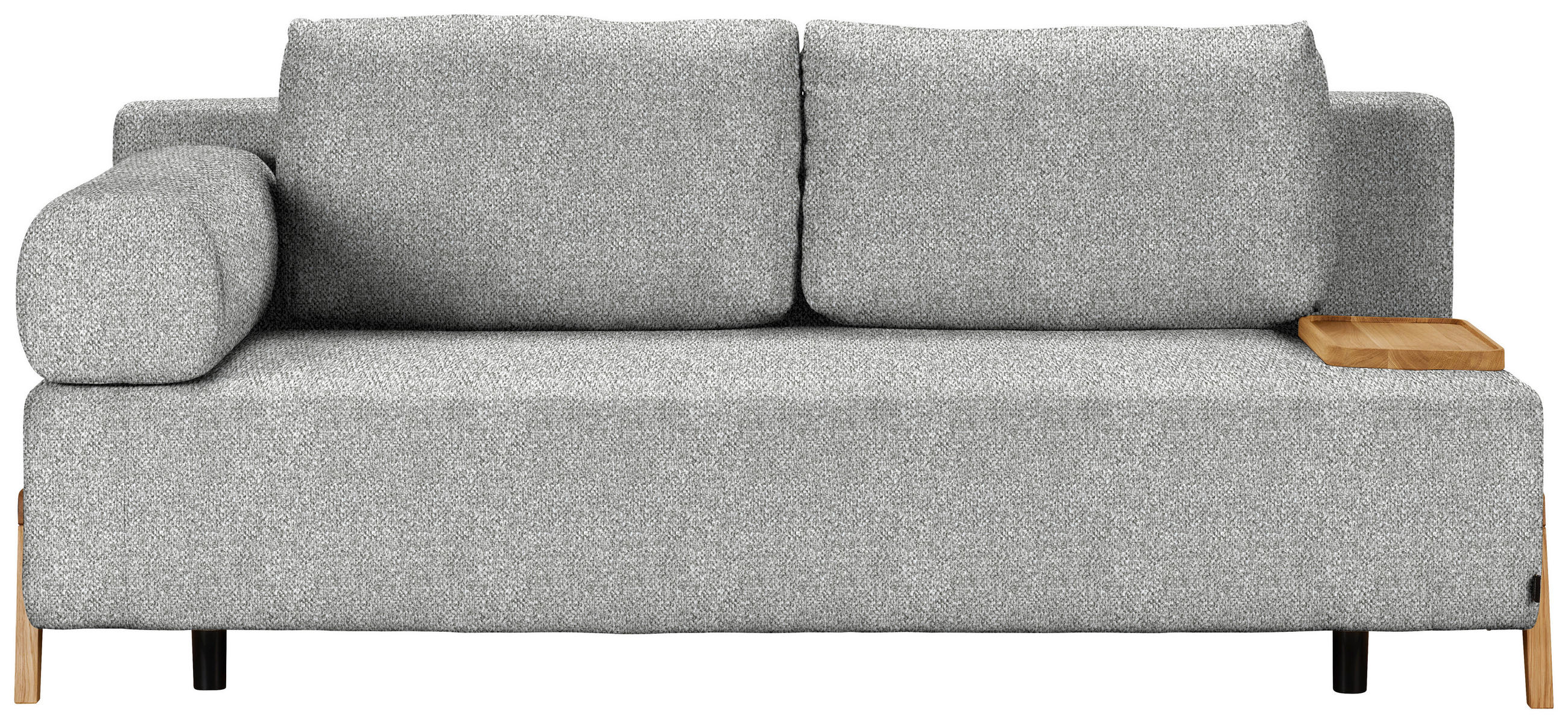 SCHLAFSOFA in Holz, Textil Hellgrau  - Hellgrau/Naturfarben, Design, Holz/Textil (211/88/102cm) - Niels Andersson