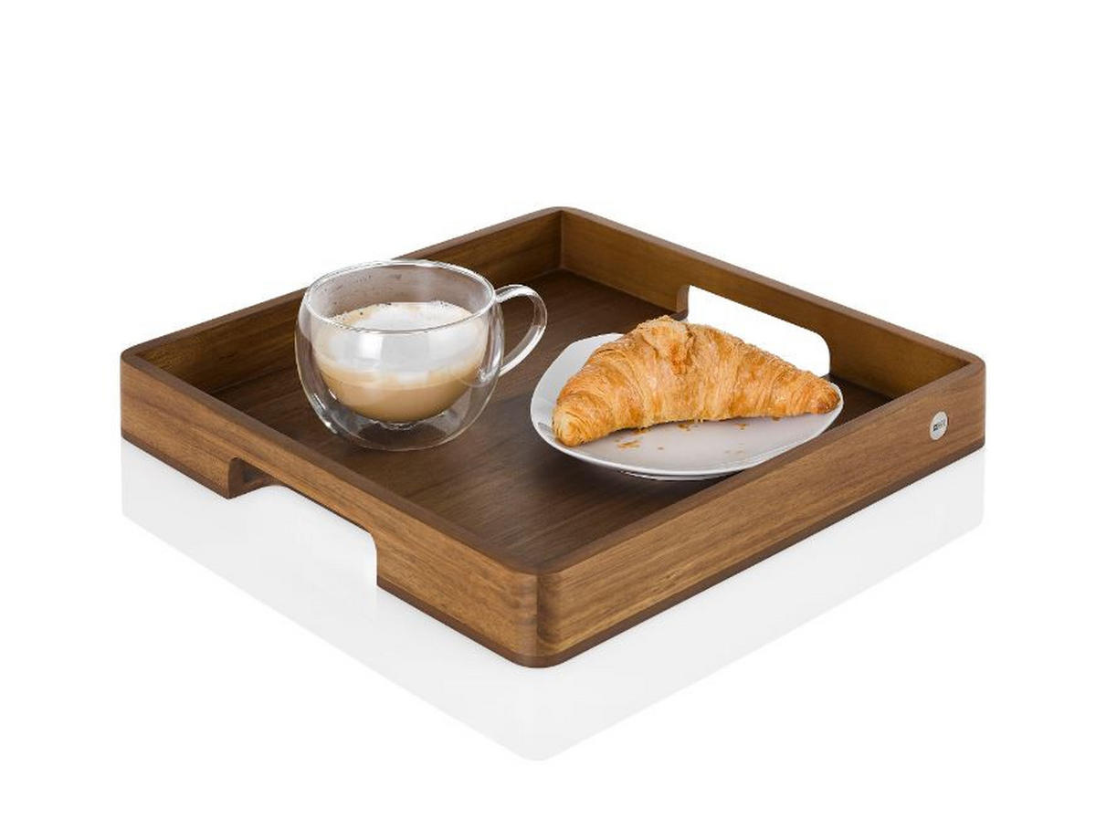 TABLETT Holz Akazie, Walnuss  - Basics, Holz (40/40/5cm) - AdHoc