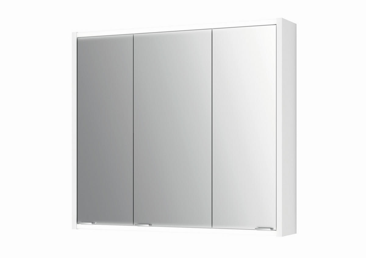 SPIEGELSCHRANK 80/71,4/15,2 cm  - Chromfarben/Weiß, KONVENTIONELL, Glas/Holz (80/71,4/15,2cm) - Xora