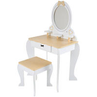 TOALETNÍ STOLEK přírodní barvy, bílá,  - bílá/přírodní barvy, Trend, kompozitní dřevo/plast (53/28,5/93/29/36/28,5cm) - Jimmylee