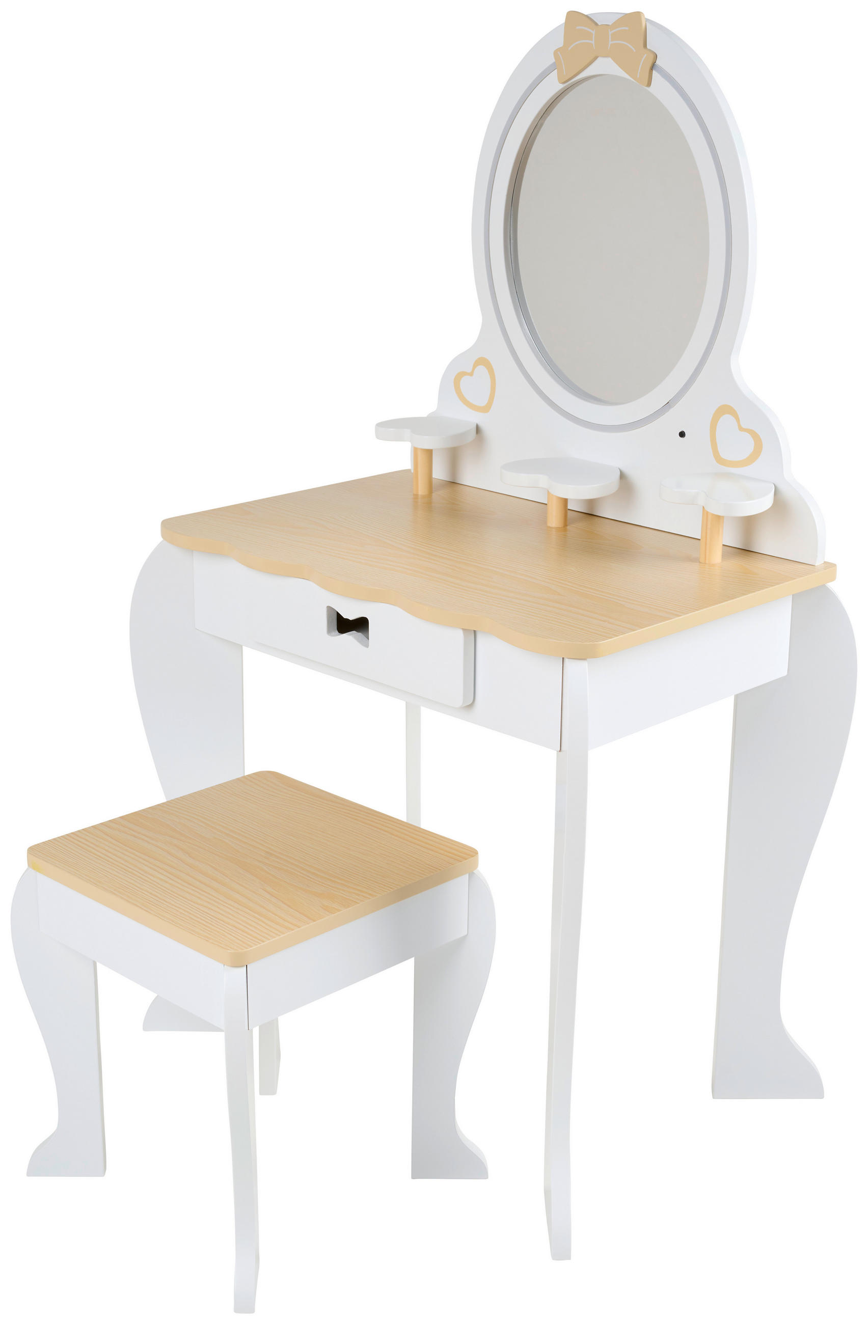 Jimmylee Schminktisch Natur, Weiß 53x28.5x93 cm