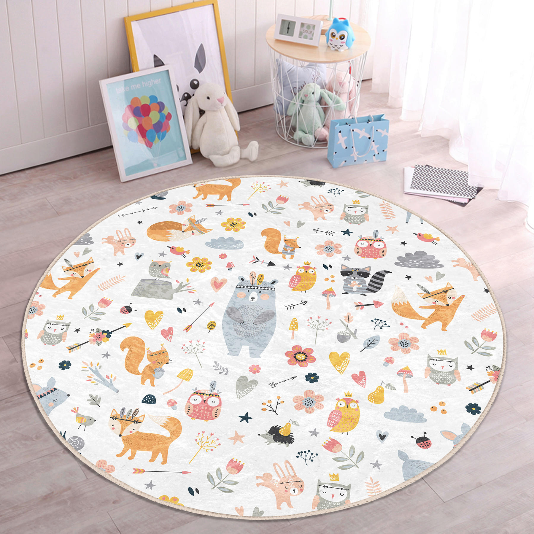 KINDERTEPPICH  Wohnzimmer 120/120 cm Multicolor rund  - Multicolor, Basics, Textil (120/120cm)