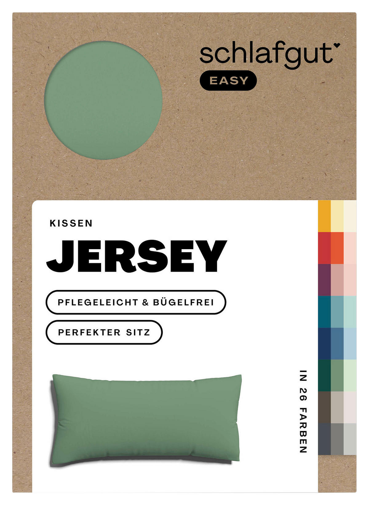 KOPFKISSENBEZUG EASY JERSEY 40/80 cm  - Grün, Basics, Textil (40/80cm) - Schlafgut
