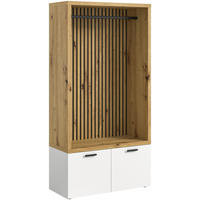 HALLMÖBEL  i 106/200/47 cm  - vit/ek Artisan, Modern, trämaterial (106/200/47cm) - Stylife