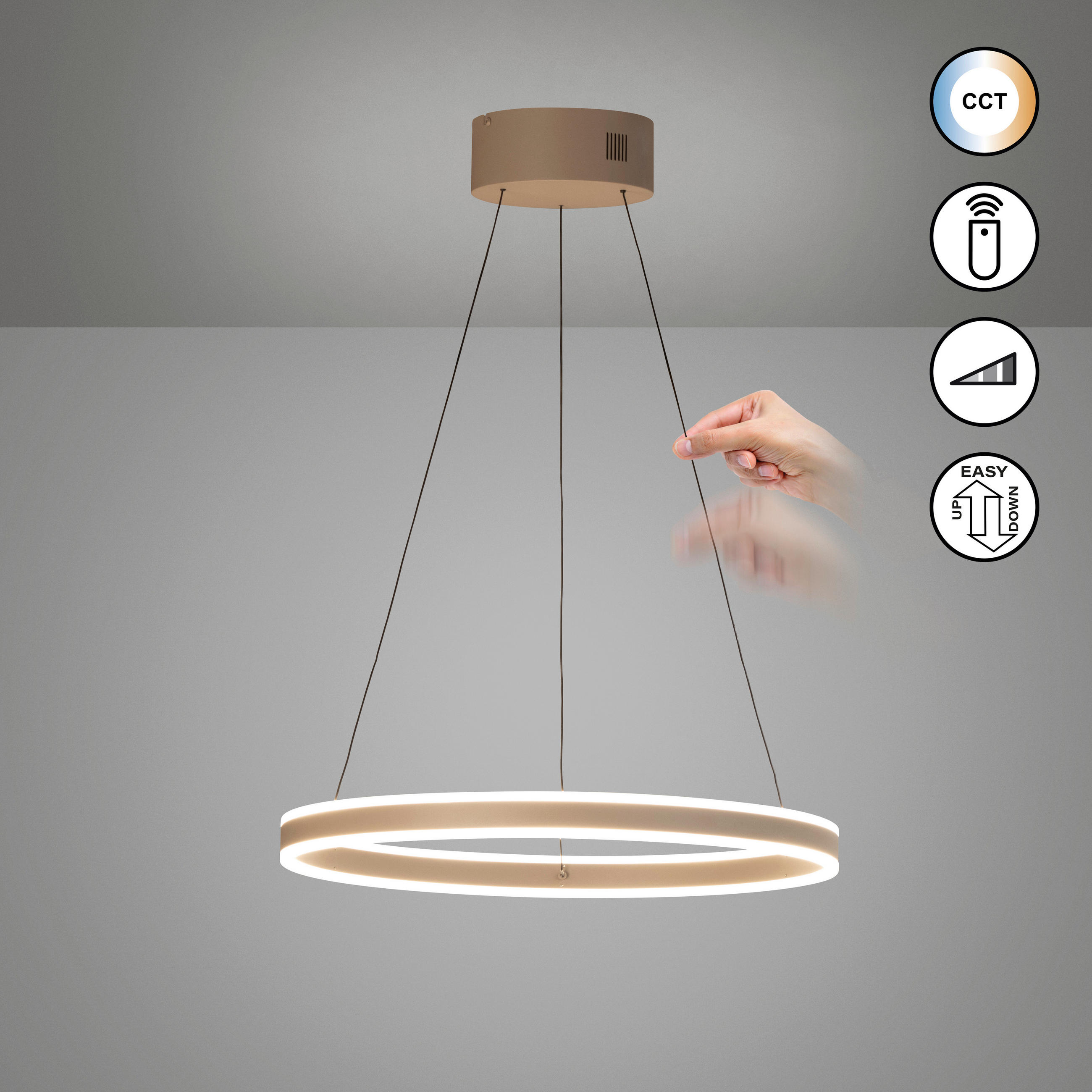 LED-HÄNGELEUCHTE Silvio 60/50-180 cm   - Chromfarben/Nickelfarben, Design, Glas/Metall (60/50-180cm) - Fischer & Honsel