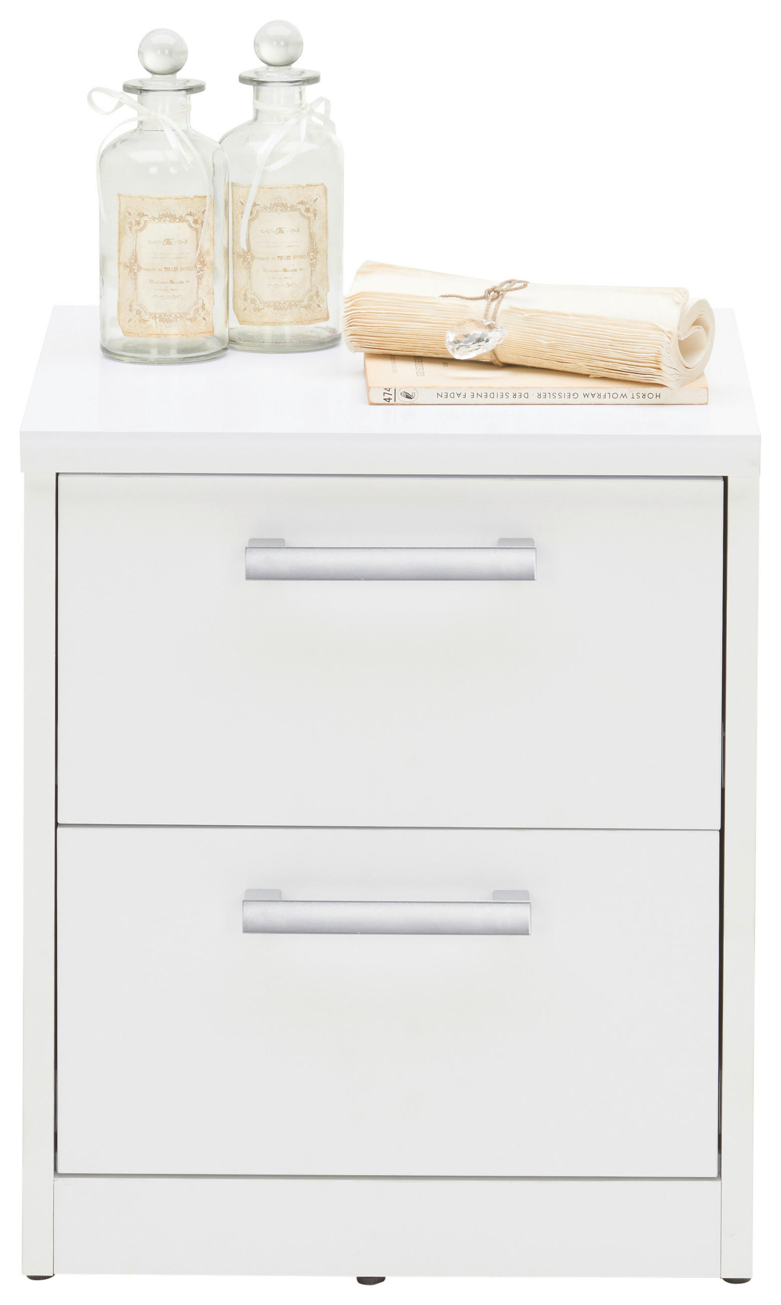 NACHTSCHRANK 38/46/36 cm  - Silberfarben/Schwarz, Basics, Holzwerkstoff/Kunststoff (38/46/36cm) - Xora