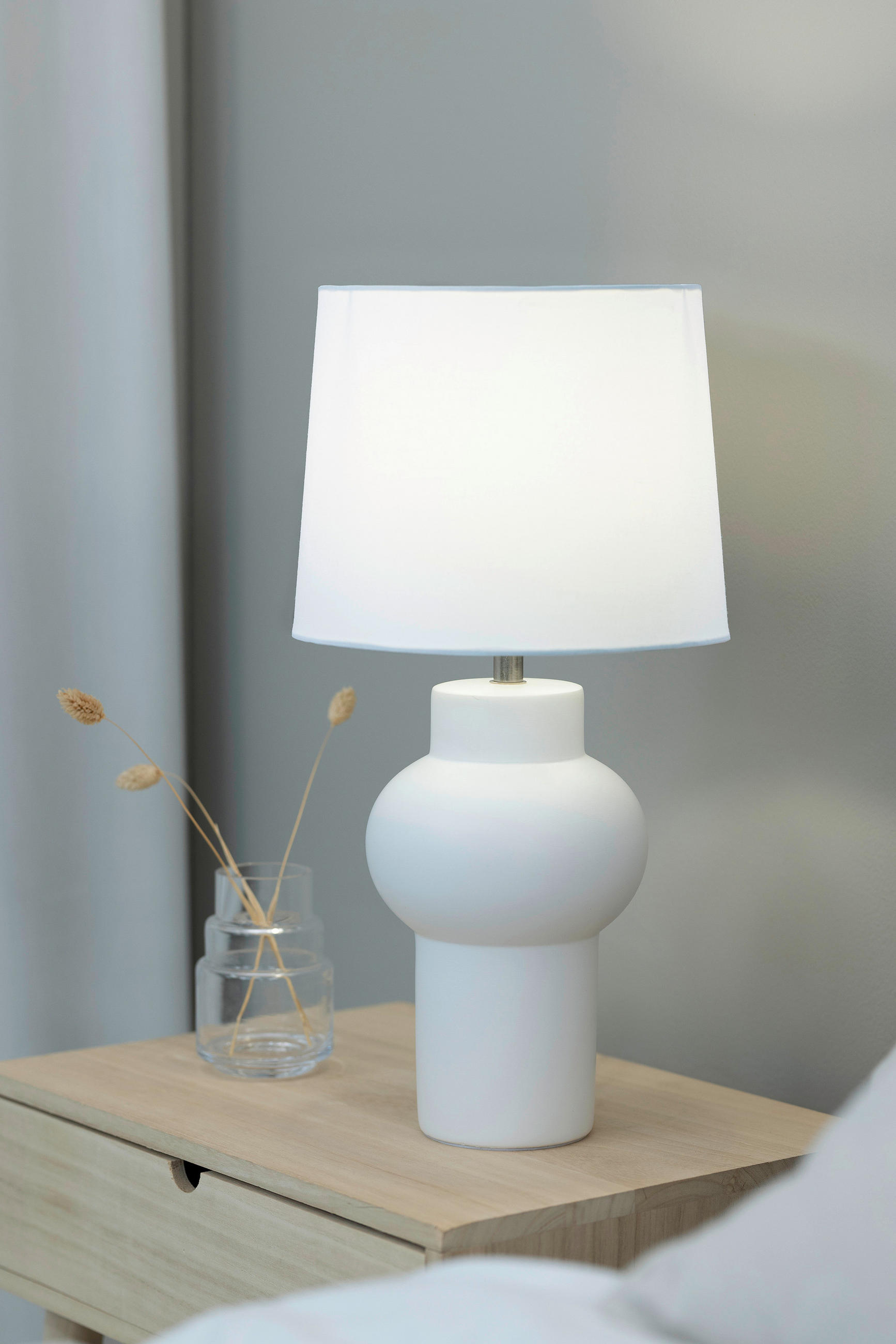 TISCHLEUCHTE SHAPE 23/46 cm   - Weiß, Basics, Keramik/Textil (23/46cm) - Markslöjd
