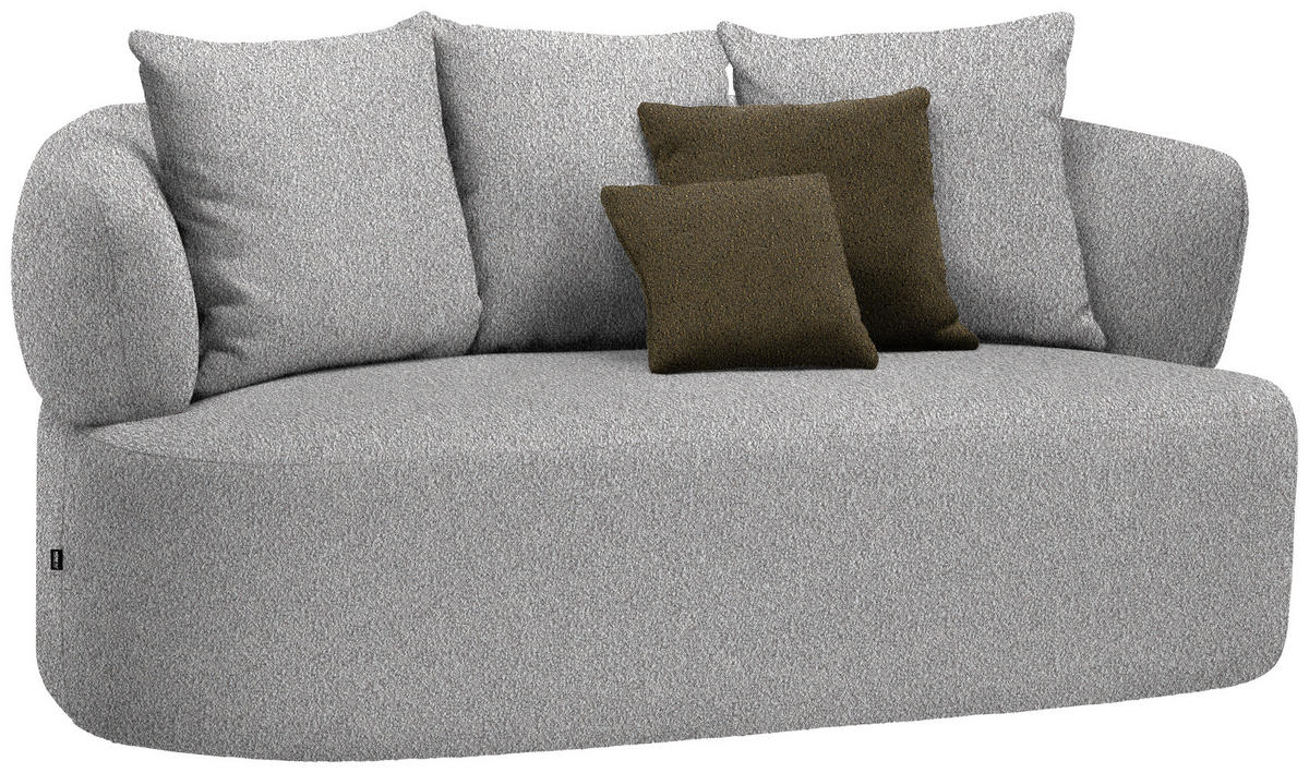 2-SITZER-SOFA in Bouclé Taupe  - Taupe/Schwarz, MODERN, Kunststoff/Textil (177/86/105cm) - Hom`in