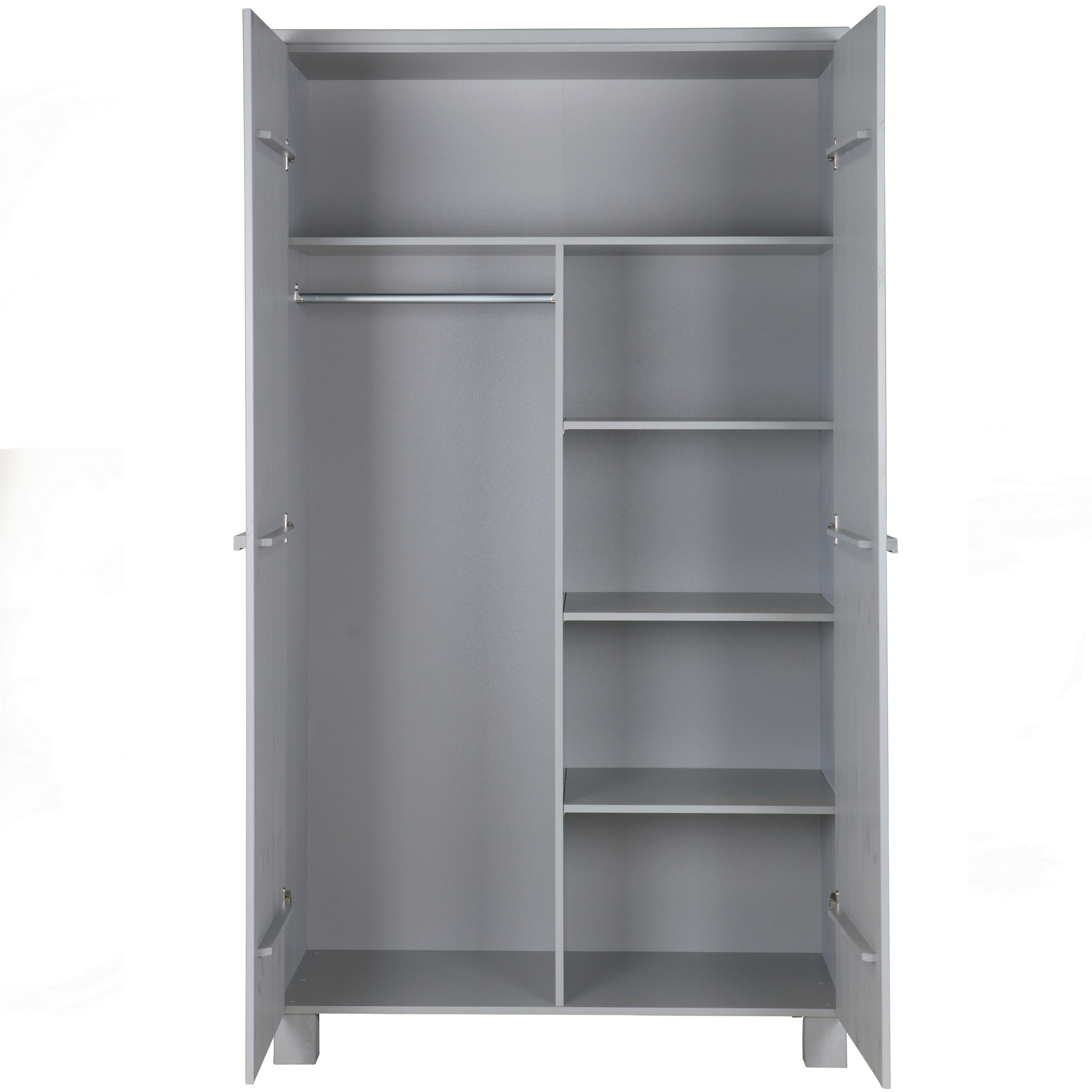 GARDEROBENSCHRANK Dennis  in 111/202/55 cm  - Grau, Design, Holz (111/202/55cm) - Livetastic