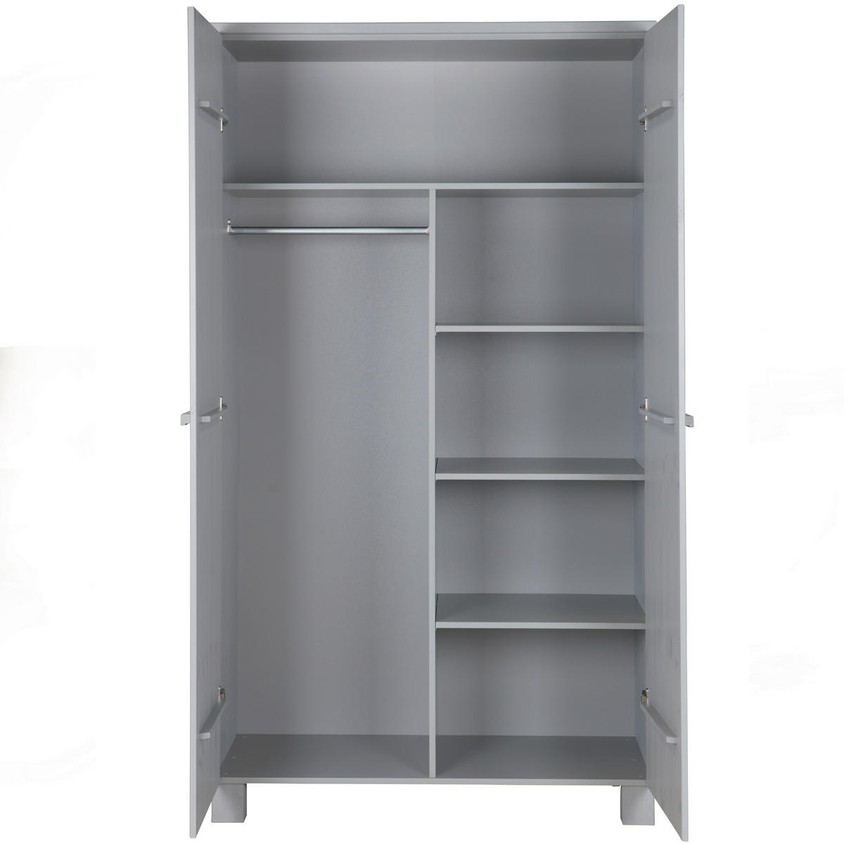 GARDEROBENSCHRANK Dennis  in 111/202/55 cm  - Grau, Design, Holz (111/202/55cm) - Livetastic