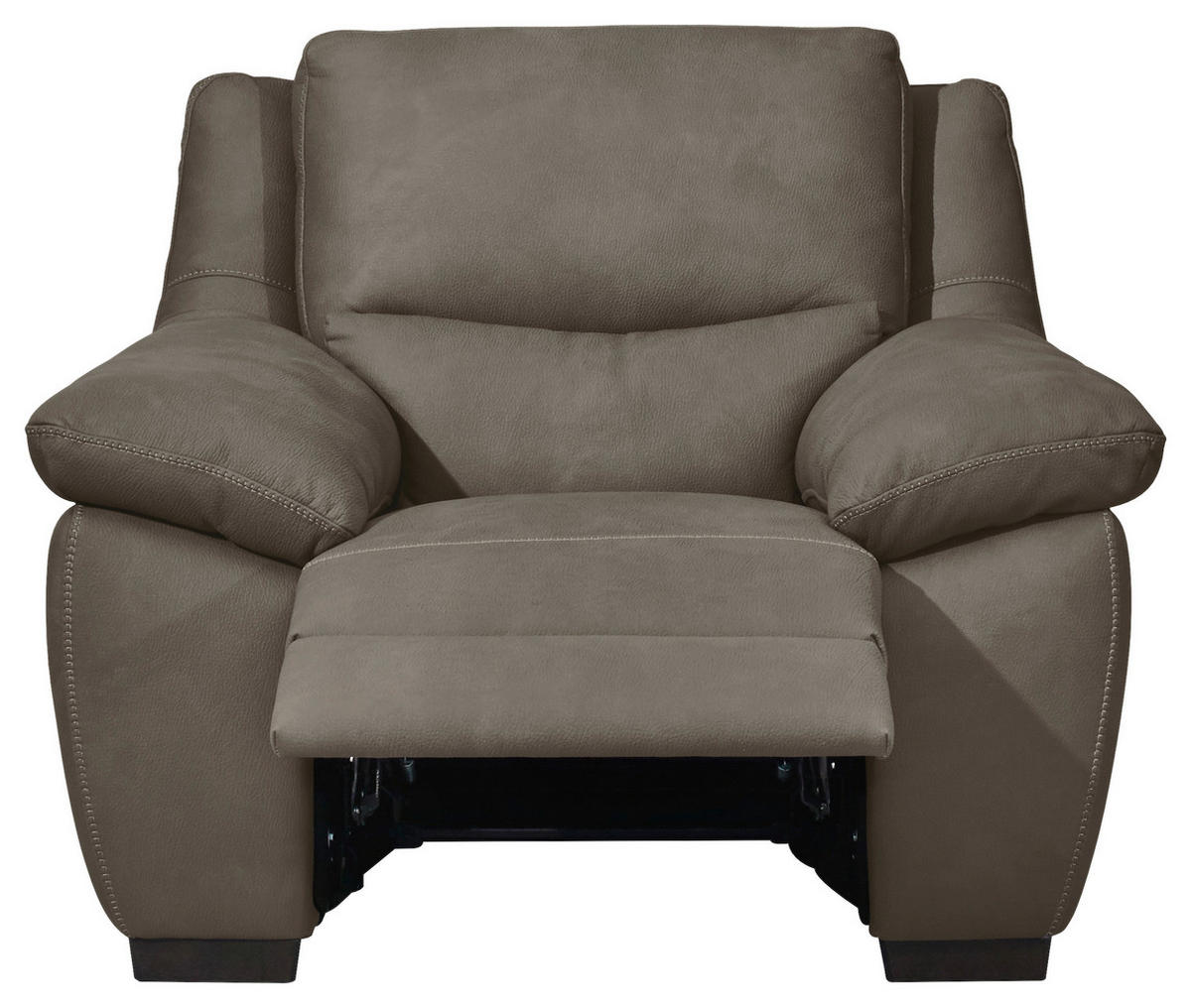 SESSEL mit elektr.Funktion in Webstoff Braun, Greige  - Wengefarben/Greige, Konventionell, Holz/Textil (119/96-157/99cm) - Livetastic
