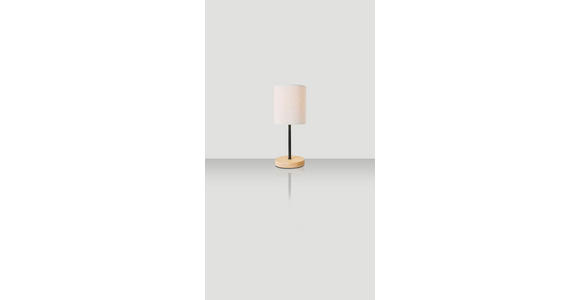 TISCHLEUCHTE LINO - Eichefarben/Schwarz, Basics, Holz/Textil (13/29cm) - Novel