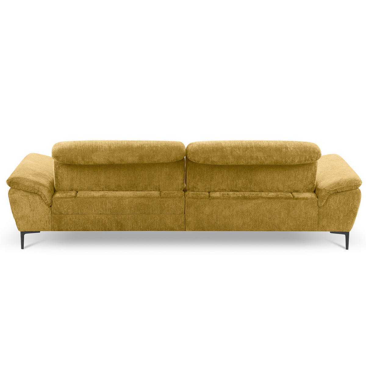 ECKSOFA  Webstoff Senfgelb  - Senfgelb/Schwarz, Design, Textil/Metall (268/195cm) - Livetastic