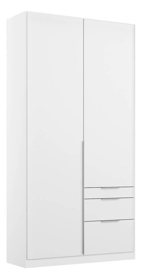 DREHTÜRENSCHRANK in Weiss  - Weiss/Alufarben, Modern, Holzwerkstoff/Metall (91/229/54cm) - Rauch Möbel