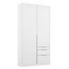 DREHTÜRENSCHRANK in Weiss  - Weiss/Alufarben, Modern, Holzwerkstoff/Metall (91/229/54cm) - Rauch Möbel