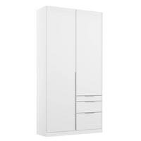 DREHTÜRENSCHRANK in Weiss  - Weiss/Alufarben, Modern, Holzwerkstoff/Metall (91/229/54cm) - Rauch Möbel