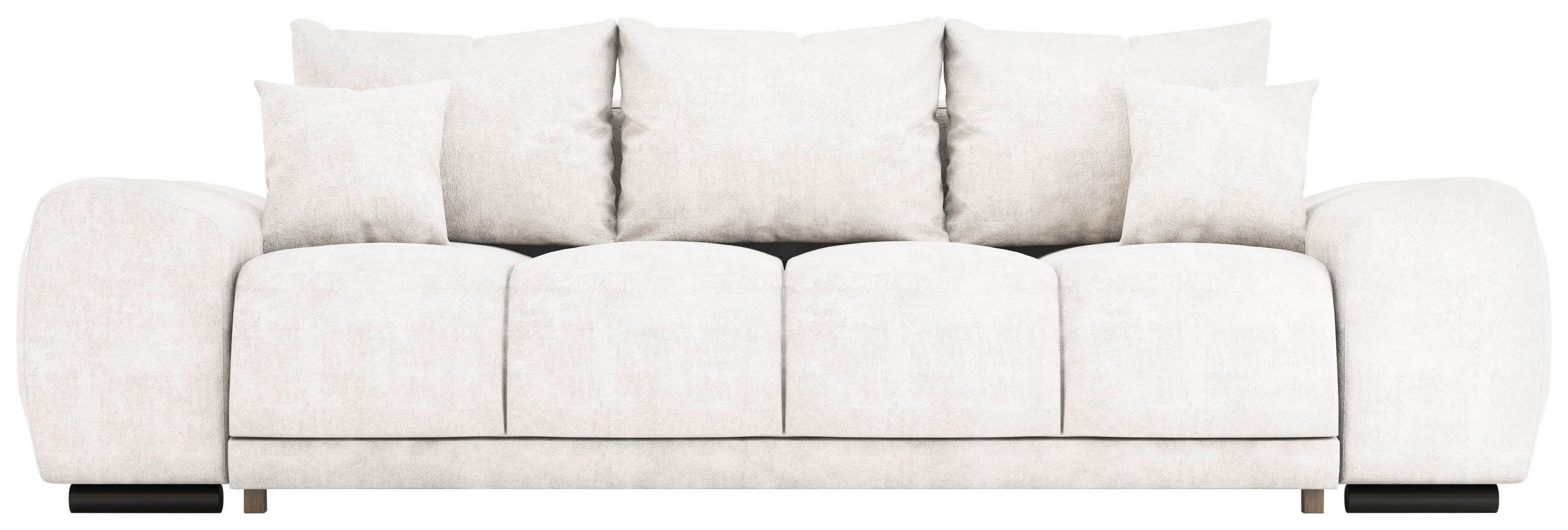 BIGSOFA Chenille Creme  - Creme/Schwarz, KONVENTIONELL, Kunststoff/Textil (266/89/104cm) - Carryhome