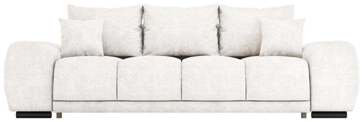 BIGSOFA Chenille Creme  - Creme/Schwarz, KONVENTIONELL, Kunststoff/Textil (266/89/104cm) - Carryhome