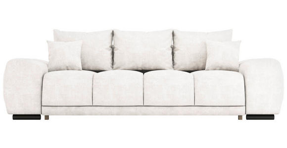 BIGSOFA Chenille Creme  - Creme/Schwarz, KONVENTIONELL, Kunststoff/Textil (266/89/104cm) - Carryhome