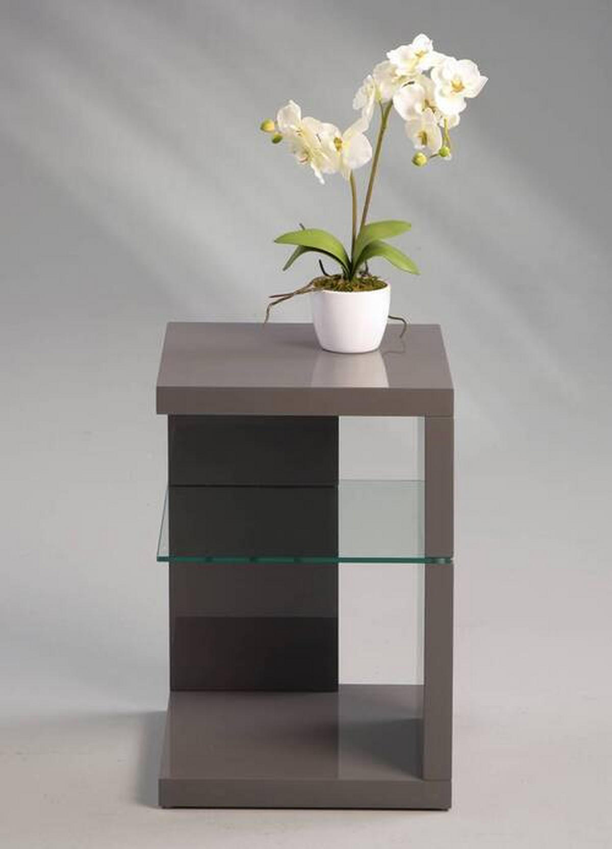 BEISTELLTISCH in Glas, Holzwerkstoff 40/40/60 cm  - Anthrazit, Design, Glas/Holzwerkstoff (40/40/60cm) - Xora