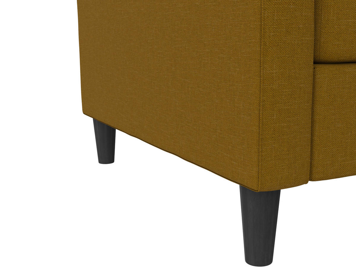 SCHLAFSOFA Webstoff, Leinenoptik Currygelb  - Currygelb/Schwarz, Basics, Kunststoff/Textil (207/86/86cm) - Livetastic