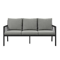 3-SITZER-BANK 177/84,5/81,5 cm Netzbespannung, Webstoff Anthrazit, Grau  - Anthrazit/Grau, Design, Textil/Metall (177/84,5/81,5cm) - Amatio