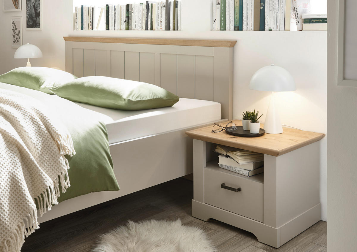 BETT 180/200 cm  in Champagner, Eiche Artisan  - Champagner/Eiche Artisan, LIFESTYLE, Holzwerkstoff (180/200cm) - Landscape
