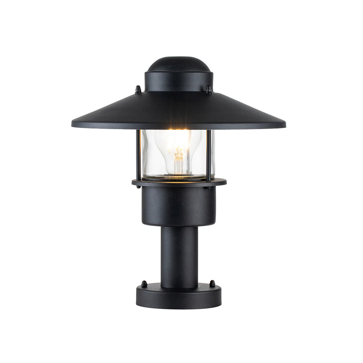 POLLERLEUCHTE Klampenborg 27.5/31.8 cm   - Schwarz, KONVENTIONELL, Glas/Metall (27.5/31.8cm) - Elstead Lighting