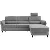 ECKSOFA Grau Mikrofaser  - Schwarz/Grau, MODERN, Holz/Textil (279/176cm) - Livetastic