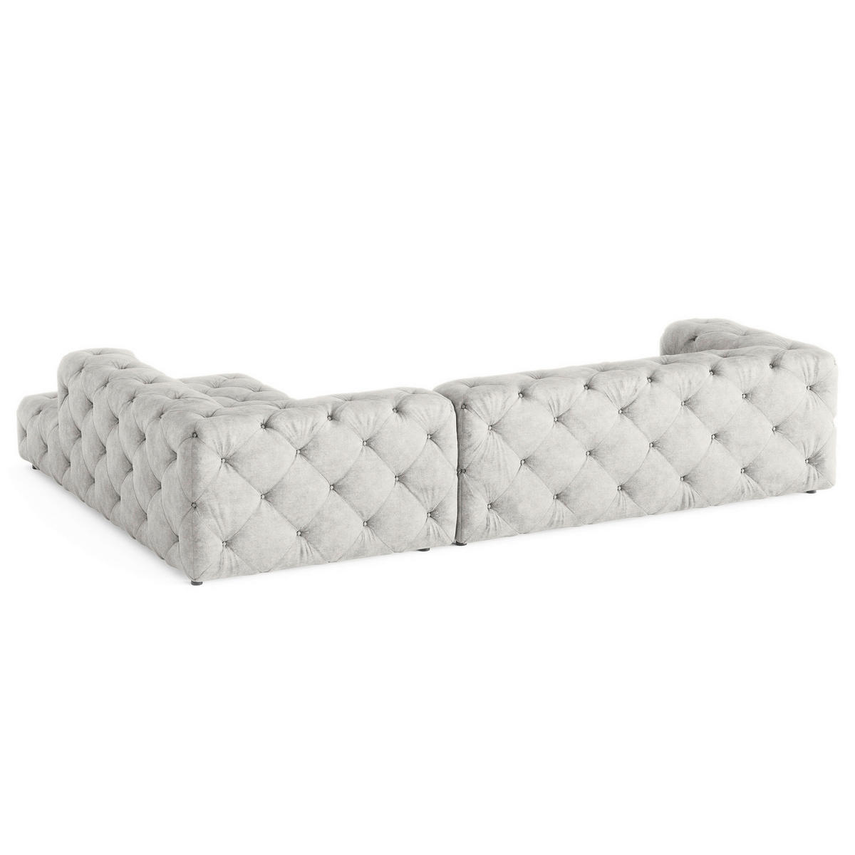 ECKSOFA Mikrofaser Hellgrau  - Hellgrau/Schwarz, Design, Kunststoff/Textil (325/228cm) - P & B