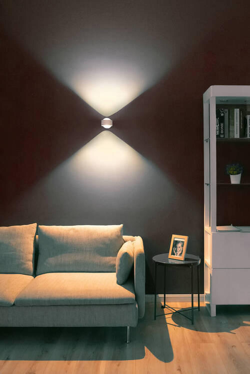 LED-WANDLEUCHTE MEGATRON PRO Ambiente 13,2/13,2/18,0 cm   - Weiß, Design, Metall (13,2/13,2/18,0cm)