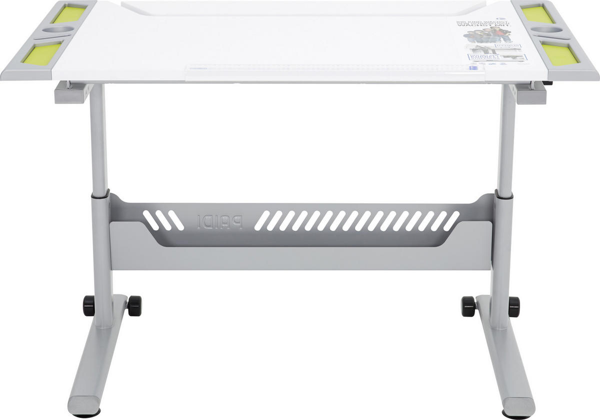 IFJÚSÁGI ÍRÓASZTAL  - ezüst/lime, Design, műanyag/faalapú anyag (120,4/70,4/53-79cm) - Paidi