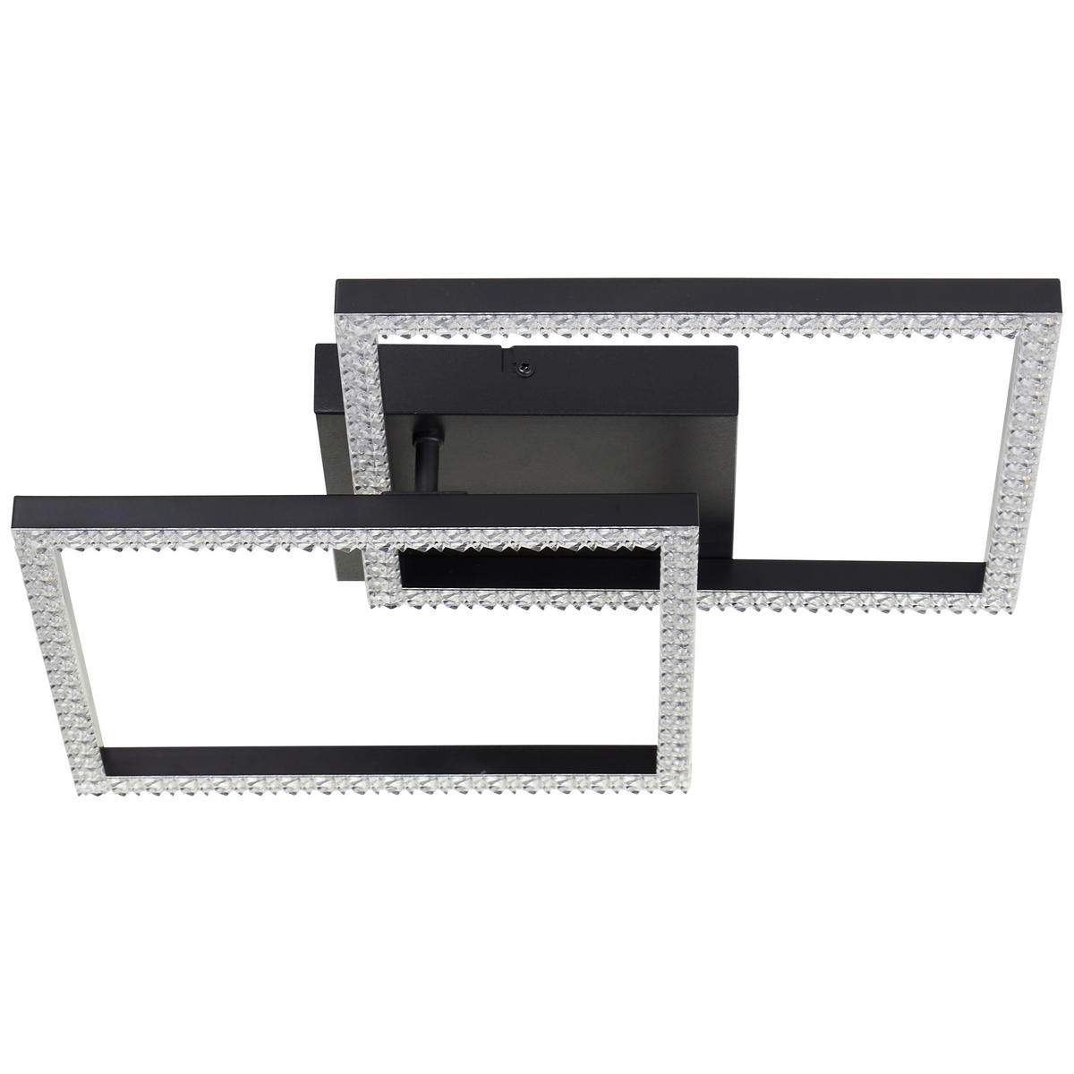 LED-DECKENLEUCHTE    41/41/7,7 cm  - Schwarz, Design, Kunststoff/Metall (41/41/7,7cm) - Brilliant