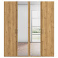 DREHTÜRENSCHRANK 201/223/60 cm 4-türig Eichefarben  - Eichefarben/Silberfarben, Design, Glas/Holzwerkstoff (201/223/60cm) - Novel