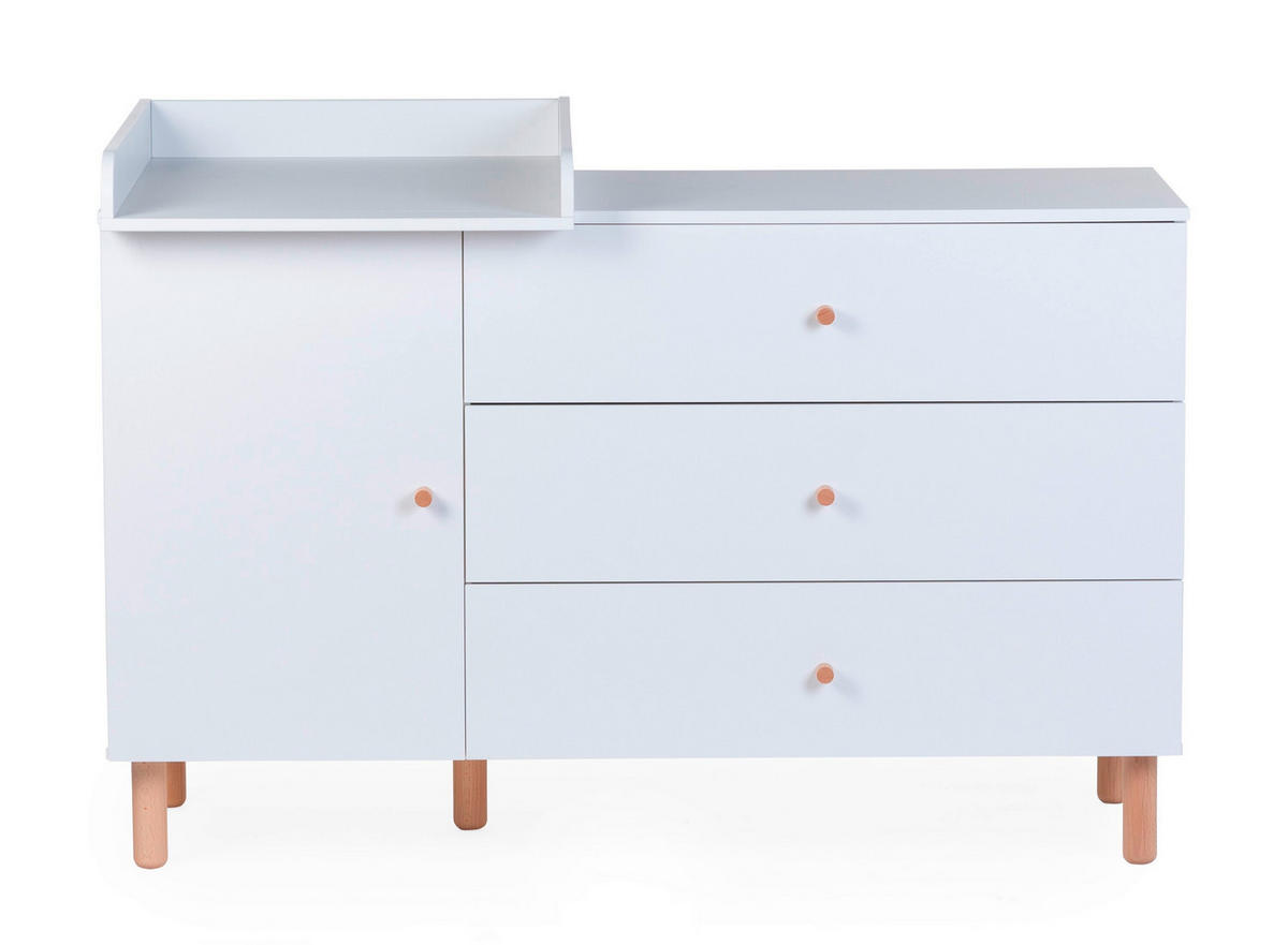 WICKELKOMMODE Wonder White 2023 Weiß  - Weiß/Naturfarben, Design, Holz/Holzwerkstoff (137/93/75cm) - Childhome
