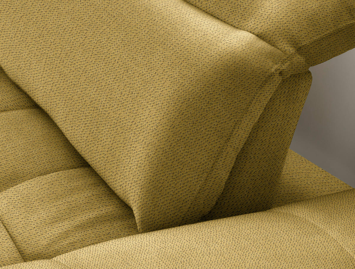 ECKSOFA in Chenille Currygelb  - Currygelb/Schwarz, Design, Textil/Metall (179-202/288cm) - Stylife