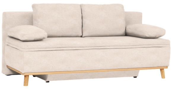 SCHLAFSOFA  in Flachgewebe Sandfarben  - Sandfarben/Naturfarben, KONVENTIONELL, Holz/Textil (203/95/96cm) - Venda