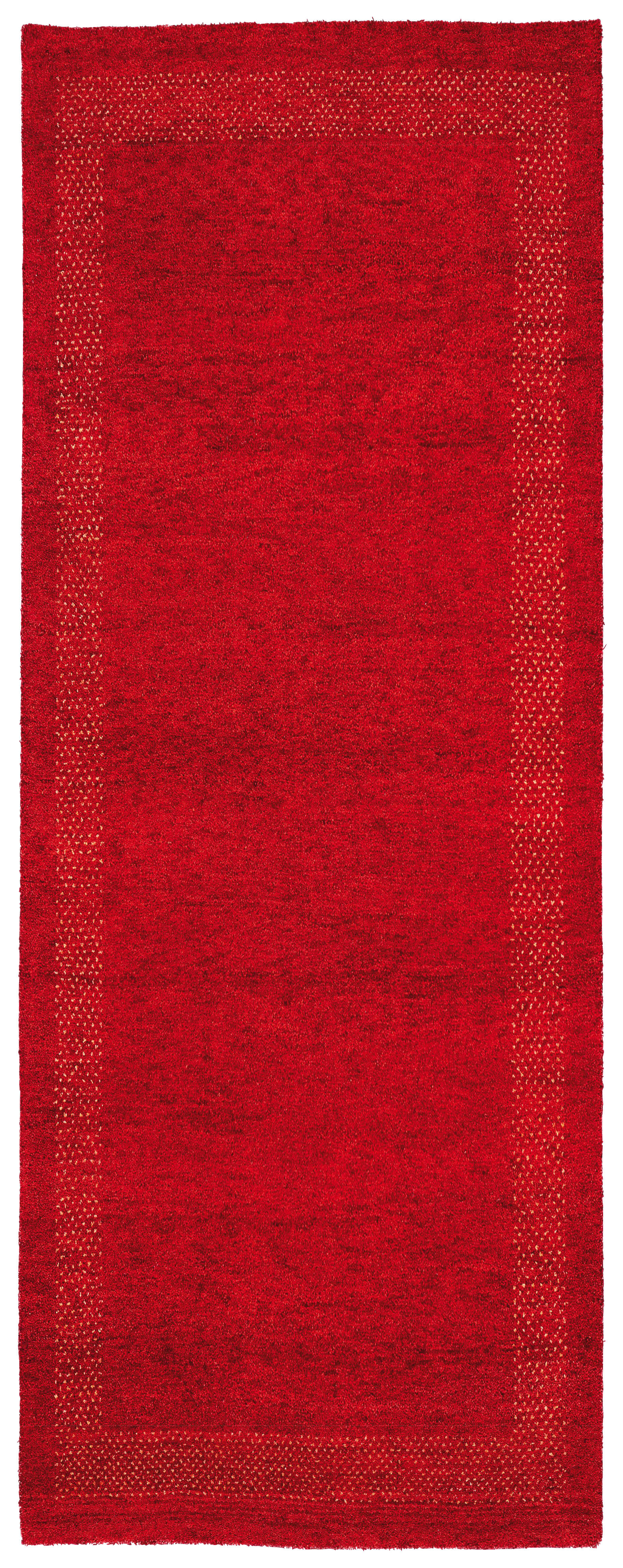 Wollteppich  80/250 cm  Rot  - Rot, KONVENTIONELL, Naturmaterialien/Textil (80/250cm) - Cazaris