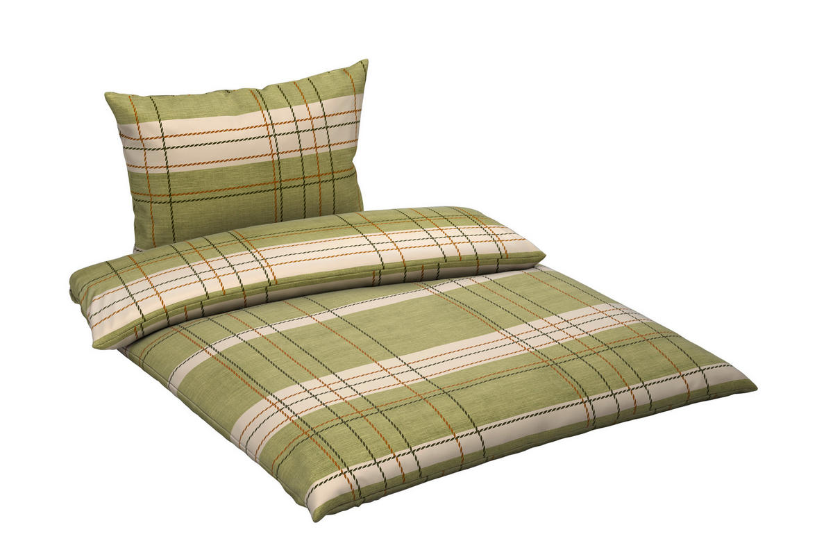 BETTWÄSCHE CUBY Satin 140/200 cm  - Grün, KONVENTIONELL, Textil (140/200cm) - Novel