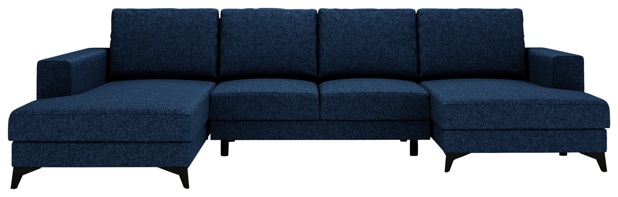 WOHNLANDSCHAFT Blau Flachgewebe  - Blau/Schwarz, Design, Textil/Metall (190/339/156cm) - Livetastic