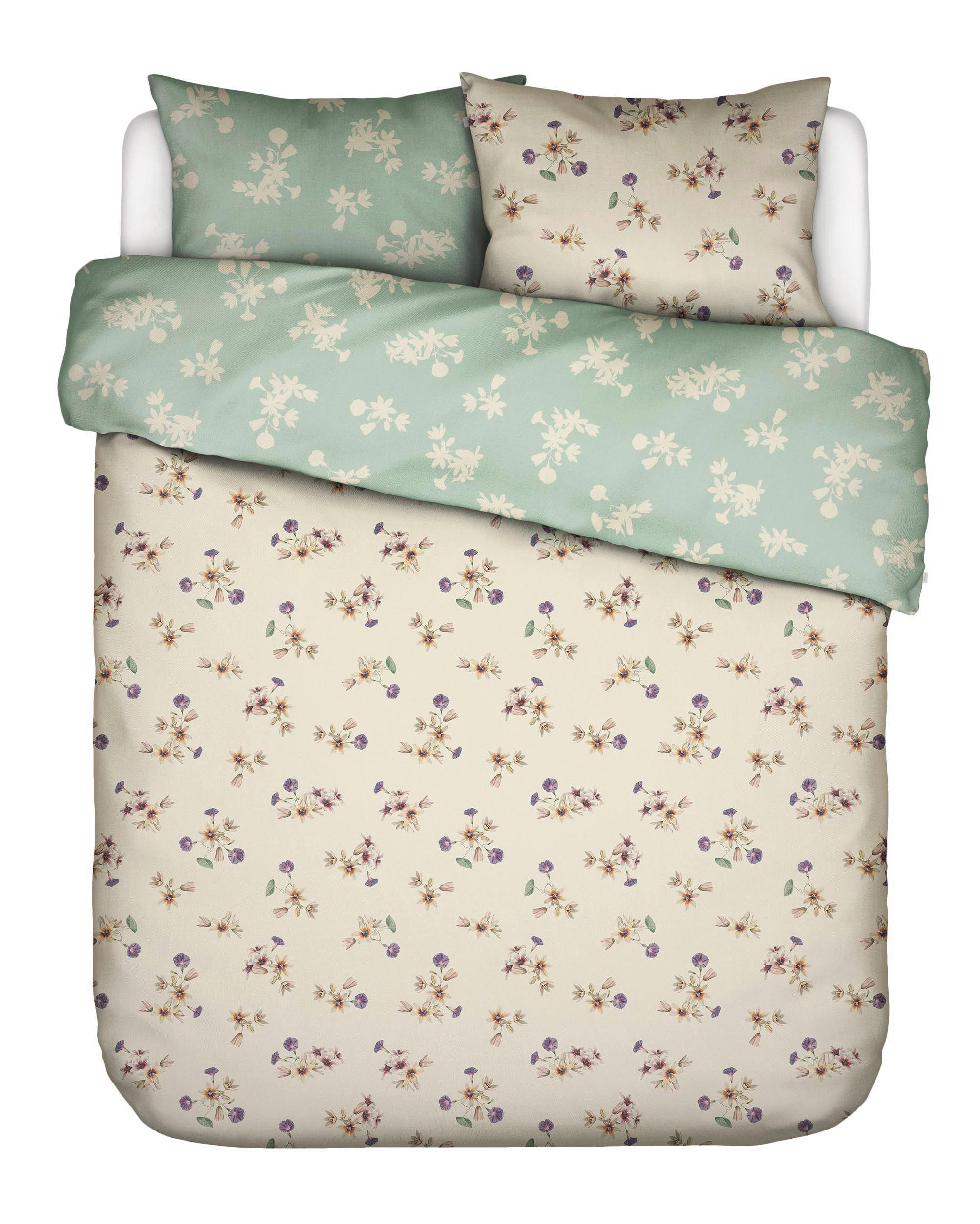 WENDEBETTWÄSCHE FIORA Satin 200/200 cm  - Perlmutt, KONVENTIONELL, Textil (200/200cm) - Essenza